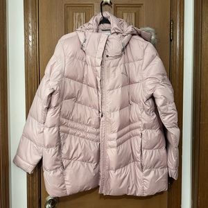 Columbia 1X light pink hooded winter jacket  NWOT